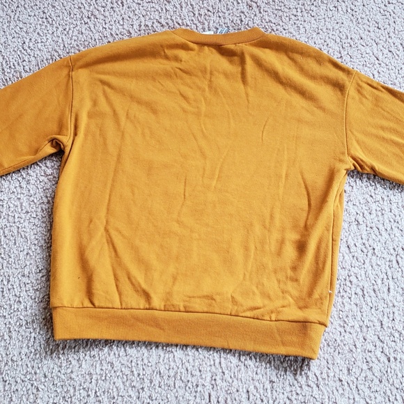 Cute Disney x H&M Cotton Sweatshirt Black Mickey Mouse Icon Mustard Yellow - Picture 3 of 12